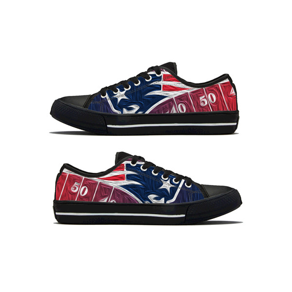 Women's New England Patriots Low Top Canvas Sneakers 003